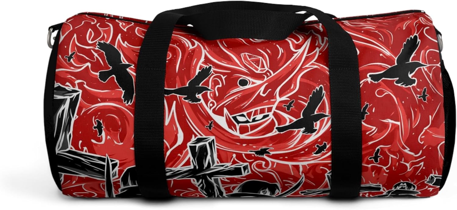 Anime Gym Bag for Women Men - Large Capacity Waterproof Workout Fitness Travel Sports Bags Fashion Street Camping ExpandaCLe Carry On Duffle Bag For Couple (Red Tachi) PTY